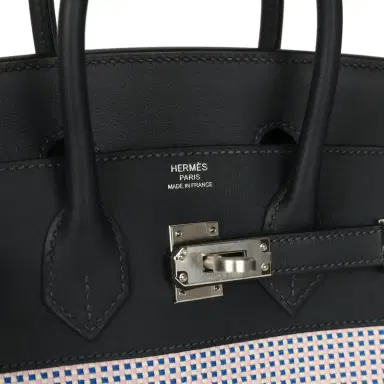 HERMÈS Hermes Birkin Quadrille 25 Caban Swift and Toile Palladium Hardware | Thumbnail 7 HERMÈS Hermes Birkin Quadrille 25 Caban Swift and Toile Palladium Hardware | Thumbnail 7