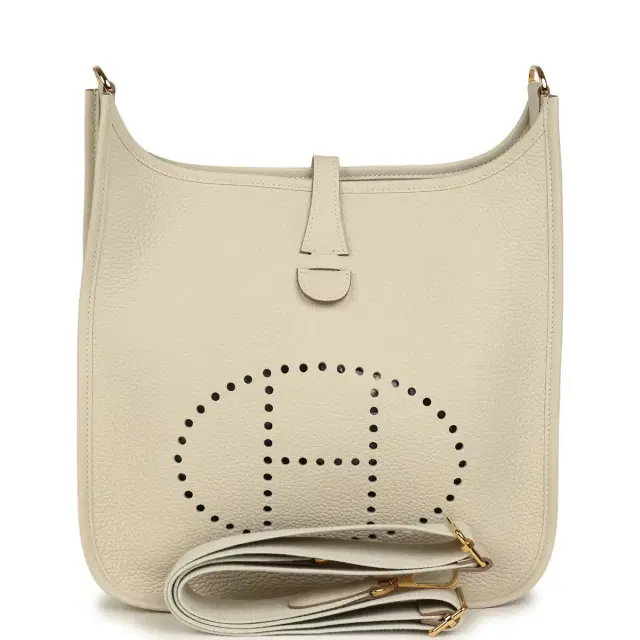 hermes Hermes Evelyne III PM Craie Clemence Gold Hardware
