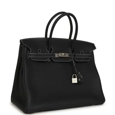 HERMÈS Hermes Special Order (HSS) Birkin 35 Black Verso Togo Brushed Palladium Hardware | Thumbnail 2