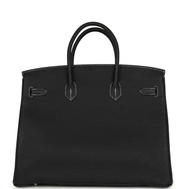 HERMÈS Hermes Special Order (HSS) Birkin 35 Black Verso Togo Brushed Palladium Hardware | Thumbnail 4