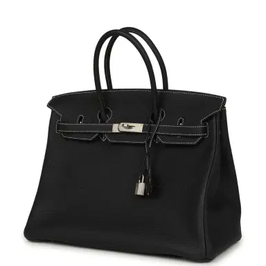 HERMÈS Hermes Special Order (HSS) Birkin 35 Black Verso Togo Brushed Palladium Hardware | Thumbnail 5