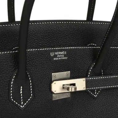 HERMÈS Hermes Special Order (HSS) Birkin 35 Black Verso Togo Brushed Palladium Hardware | Thumbnail 7