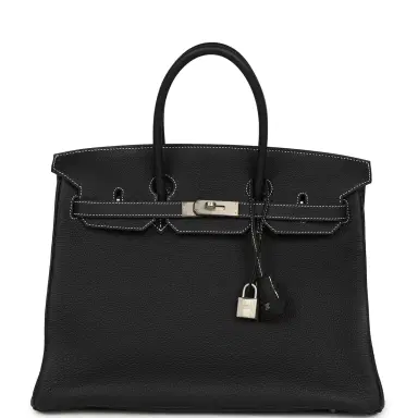 HERMÈS Hermes Special Order (HSS) Birkin 35 Black Verso Togo Brushed Palladium Hardware | Thumbnail 1
