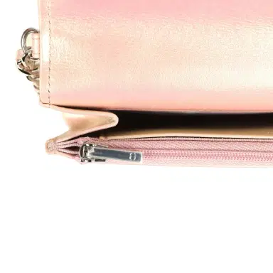 Chanel Pre-owned Chanel Classic Wallet On Chain Pink Iridescent Calfskin Silver Hardware | Thumbnail 10 Chanel Pre-owned Chanel Classic Wallet On Chain Pink Iridescent Calfskin Silver Hardware | Thumbnail 10
