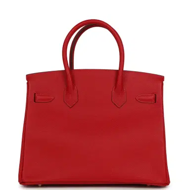 HERMÈS Pre-owned Hermes Birkin 30 Rouge Casaque Epsom Gold Hardware | Thumbnail 4