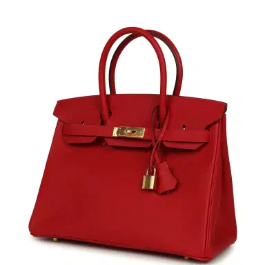 HERMÈS Pre-owned Hermes Birkin 30 Rouge Casaque Epsom Gold Hardware | Thumbnail 5