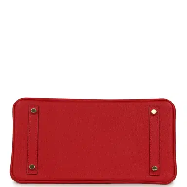 HERMÈS Pre-owned Hermes Birkin 30 Rouge Casaque Epsom Gold Hardware | Thumbnail 6