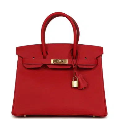 HERMÈS Pre-owned Hermes Birkin 30 Rouge Casaque Epsom Gold Hardware | Thumbnail 1