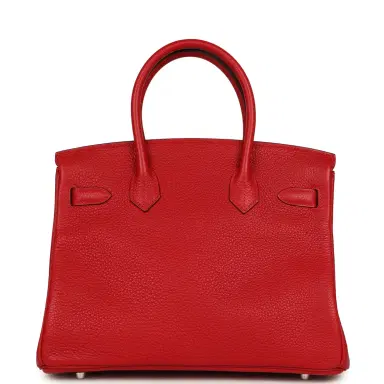 HERMÈS Pre-owned Hermes Birkin 30 Rouge Casaque Togo Palladium Hardware | Thumbnail 4 HERMÈS Pre-owned Hermes Birkin 30 Rouge Casaque Togo Palladium Hardware | Thumbnail 4