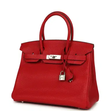 HERMÈS Pre-owned Hermes Birkin 30 Rouge Casaque Togo Palladium Hardware | Thumbnail 5 HERMÈS Pre-owned Hermes Birkin 30 Rouge Casaque Togo Palladium Hardware | Thumbnail 5