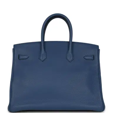 HERMÈS Pre-owned Hermes Birkin 35 Bleu Agate Clemence Gold Hardware | Thumbnail 4