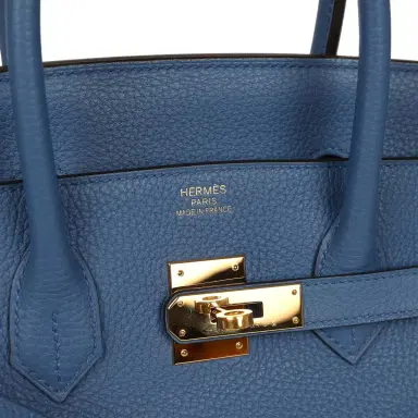HERMÈS Pre-owned Hermes Birkin 35 Bleu Agate Clemence Gold Hardware | Thumbnail 7