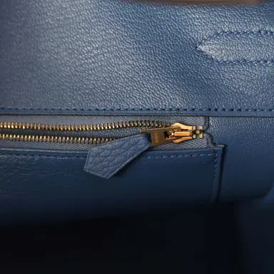 HERMÈS Pre-owned Hermes Birkin 35 Bleu Agate Clemence Gold Hardware | Thumbnail 9