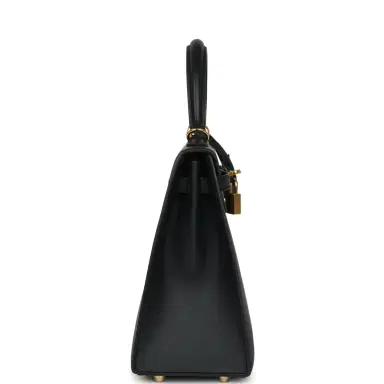 HERMÈS Pre-owned Hermes Kelly Sellier 25 Black Verso Sombrero Gold Hardware | Thumbnail 3