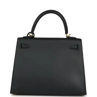 HERMÈS Pre-owned Hermes Kelly Sellier 25 Black Verso Sombrero Gold Hardware | Thumbnail 4