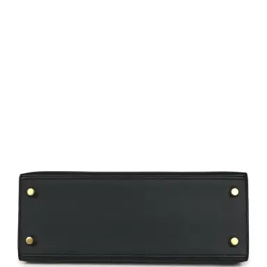 HERMÈS Pre-owned Hermes Kelly Sellier 25 Black Verso Sombrero Gold Hardware | Thumbnail 6
