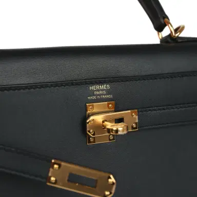 HERMÈS Pre-owned Hermes Kelly Sellier 25 Black Verso Sombrero Gold Hardware | Thumbnail 7