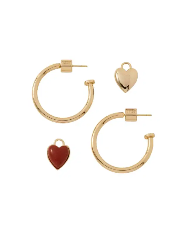 Jennifer Fisher Semi-Precious Convertible Heart Huggies