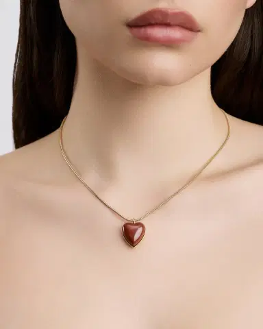 Jennifer Fisher Semi-Precious Small Heart Chain Necklace | Thumbnail 2