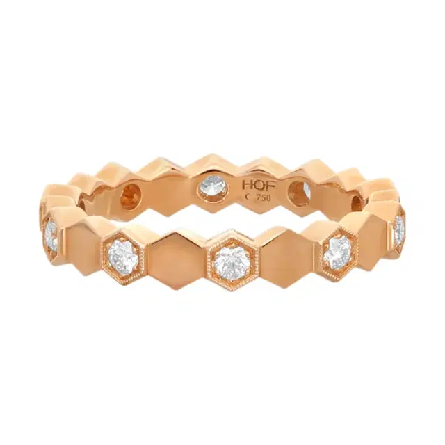 Hearts On Fire Hearts On Fire Hex 18K Rose Gold Diamond Eternity Band Ring Sz. 6.5 by The Solist