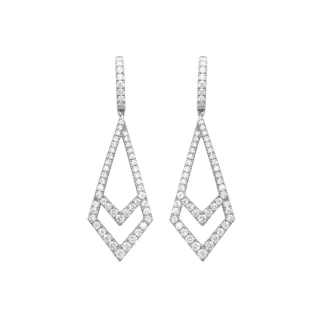 Mémoire Mémoire Essentials Kite 18K White Gold Diamond Drop Earrings by The Solist