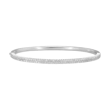 Mémoire Mémoire Paramount 18K White Gold Double Row Diamond Bangle Bracelet by The Solist | Thumbnail 1