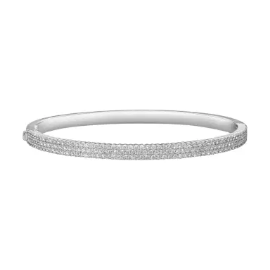 Mémoire Mémoire Paramount 18K White Gold Triple Row Diamond Bangle Bracelet by The Solist | Thumbnail 1