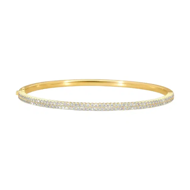 Mémoire Mémoire Paramount 18K Yellow Gold Double Row Diamond Bangle Bracelet by The Solist