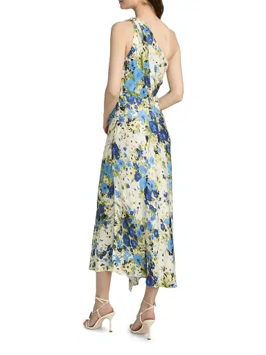 A.L.C. Women's Eliana Floral One-Shoulder Midi-Dress - Butter Capri Multi - Size 14 | Thumbnail 5
