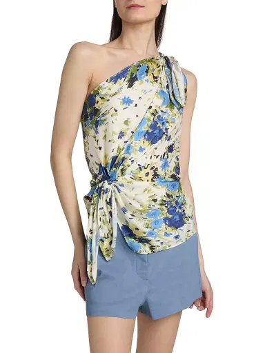 A.L.C. Women's Eliana Floral Tie-Detail Top - Butter Capri Multi - Size 14 | Thumbnail 3 A.L.C. Women's Eliana Floral Tie-Detail Top - Butter Capri Multi - Size 14 | Thumbnail 3
