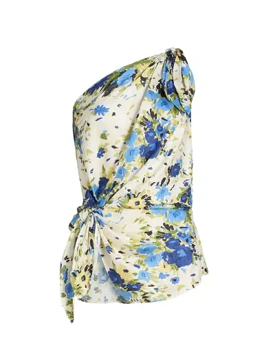 A.L.C. Women's Eliana Floral Tie-Detail Top - Butter Capri Multi - Size 14 | Thumbnail 1 A.L.C. Women's Eliana Floral Tie-Detail Top - Butter Capri Multi - Size 14 | Thumbnail 1