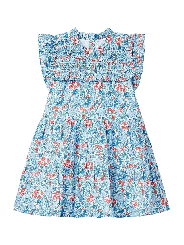 Janie and Jack Little Girl's & Girl's Smocked Floral Dress & Bloomers