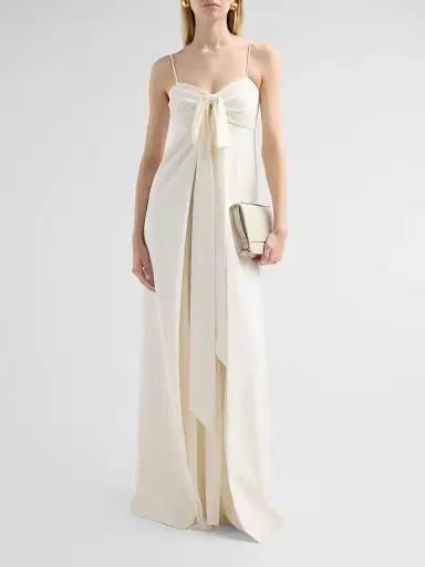 Cinq à Sept Women's Amberly Bow Gown - Ivory - Size 14 | Thumbnail 2 Cinq à Sept Women's Amberly Bow Gown - Ivory - Size 14 | Thumbnail 2