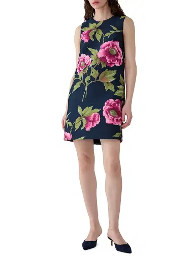 Carolina Herrera Women's Floral Sleeveless Shift Minidress - Midnight Multi - Size 14 | Thumbnail 2 Carolina Herrera Women's Floral Sleeveless Shift Minidress - Midnight Multi - Size 14 | Thumbnail 2