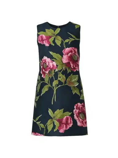 Carolina Herrera Women's Floral Sleeveless Shift Minidress - Midnight Multi - Size 14 | Thumbnail 1 Carolina Herrera Women's Floral Sleeveless Shift Minidress - Midnight Multi - Size 14 | Thumbnail 1