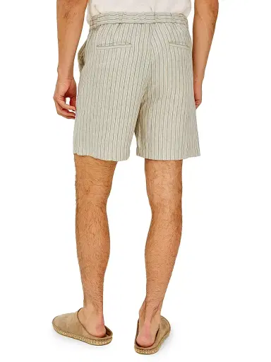 RAILS Men's Wilson Striped Linen-Cotton Shorts - Ecru Multi Stripe | Thumbnail 5