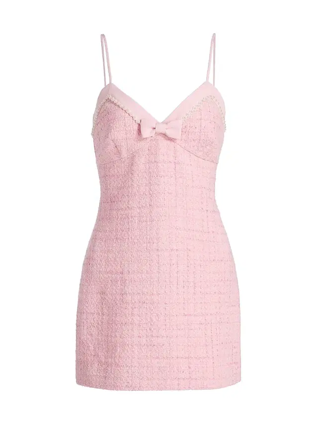 LoveShackFancy Women's Florencio Cotton-Blend Tweed Shift Minidress - Pink Hibiscus