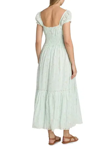 LoveShackFancy Women's Lyssara Floral Cotton A-Line Midi-Dress - Celadon Drift - Size XL | Thumbnail 5 LoveShackFancy Women's Lyssara Floral Cotton A-Line Midi-Dress - Celadon Drift - Size XL | Thumbnail 5