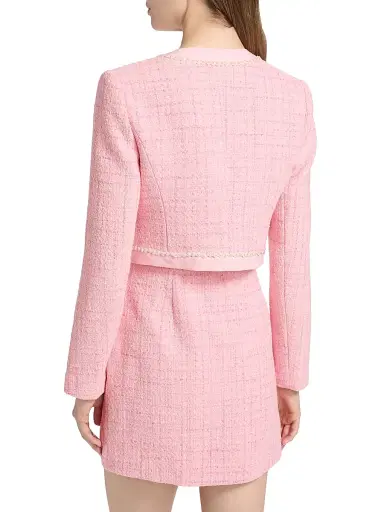 LoveShackFancy Women's Ralphette Embellished Tweed Crop Jacket - Pink Hibiscus - Size 14 | Thumbnail 5 LoveShackFancy Women's Ralphette Embellished Tweed Crop Jacket - Pink Hibiscus - Size 14 | Thumbnail 5