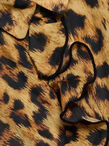 R13 Women's Leopard-Print Ruffle-Trim Cotton Blouse - Yellow Cheetah - Size XS | Thumbnail 7 R13 Women's Leopard-Print Ruffle-Trim Cotton Blouse - Yellow Cheetah - Size XS | Thumbnail 7