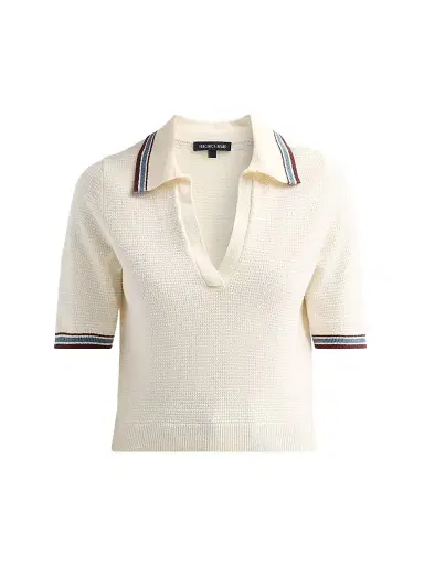 Veronica Beard Women's Quinelle Knit Polo Shirt | Thumbnail 1 Veronica Beard Women's Quinelle Knit Polo Shirt | Thumbnail 1