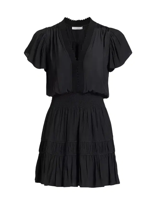 Ramy Brook Women's Irene Tiered Mini Dress - Black