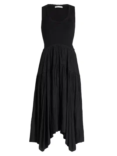 Ramy Brook Women's Hadley Sleeveless Ribbed Midi Dress - Black | Thumbnail 1