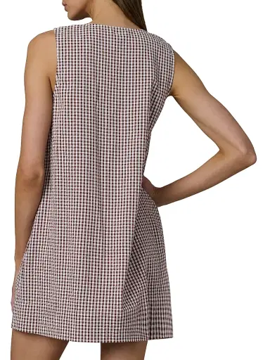 Joe's Jeans Women's Ana Gingham Cotton-Blend Shift Minidress - Macchiato Gingham | Thumbnail 4 Joe's Jeans Women's Ana Gingham Cotton-Blend Shift Minidress - Macchiato Gingham | Thumbnail 4