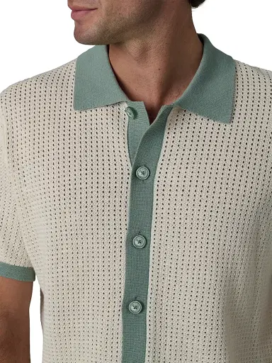 Joe's Jeans Men's Cabana Crochet Cardigan - Egret - Size XL | Thumbnail 6 Joe's Jeans Men's Cabana Crochet Cardigan - Egret - Size XL | Thumbnail 6