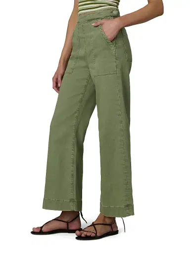 Joe's Jeans Women's The Side Zip Wide-Leg Ankle Pants - Pesto - Size 32 | Thumbnail 4