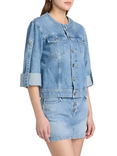 L'Agence Women's Anouk Denim Button-Front Jacket | Thumbnail 4 L'Agence Women's Anouk Denim Button-Front Jacket | Thumbnail 4