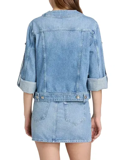 L'Agence Women's Anouk Denim Button-Front Jacket | Thumbnail 5 L'Agence Women's Anouk Denim Button-Front Jacket | Thumbnail 5