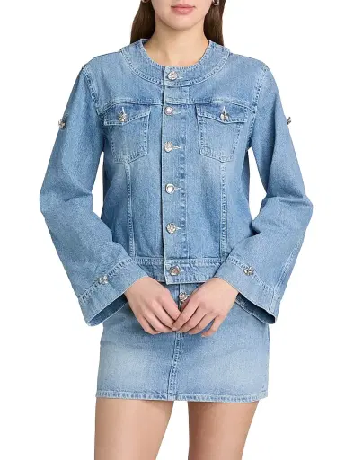 L'Agence Women's Anouk Denim Button-Front Jacket | Thumbnail 6 L'Agence Women's Anouk Denim Button-Front Jacket | Thumbnail 6