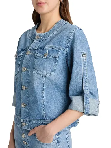 L'Agence Women's Anouk Denim Button-Front Jacket | Thumbnail 7 L'Agence Women's Anouk Denim Button-Front Jacket | Thumbnail 7